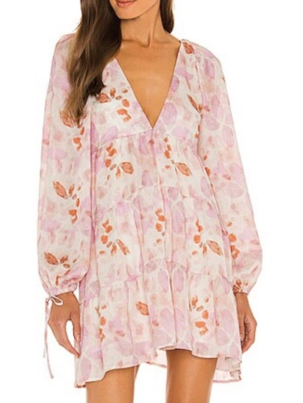 House Of Harlow x Revolve 1960 Mini Dress Fleur Watercolor Medium NWT
